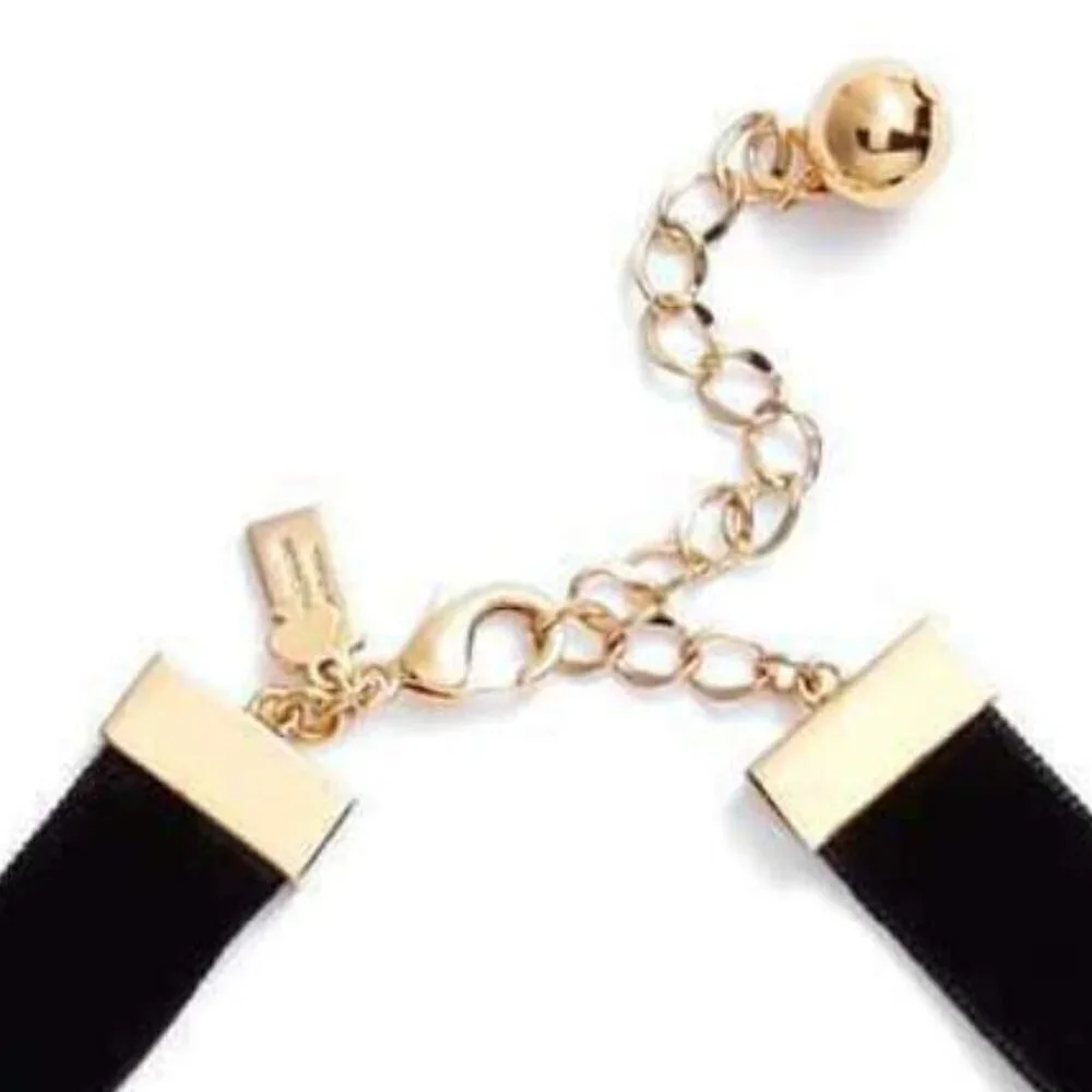 Kate Spade Statement Necklace Leather Crystal Pearl Beads Victorian Box